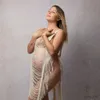 Платья для беременных Фотография для беременных Сексуальное платье без рукавов с разрезами Прозрачное горячее индивидуальное тонкое длинное платье для реквизита для фотосессии