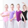 Zużycie sceniczne dziewczęta gimnastyka Balet Balet Balet ubrania body tańca czarne bawełniane body do tańca