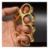 Mässing Knuckles Metal Thicked Round Head Knuckle Duster Finger Fist Buckle Self-Defense Tiger Ring Outdoor Pocket EDC Defense Tool Dr DH7HB
