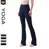 Align AL5051 Mulheres Calças de Yoga Cor Sólida Nude Esportes Modelando Cintura Apertada Queimada Fitness Solta Jogging Sportswear Mulheres Nove Pontos Calça Flare de Alta Qualidade