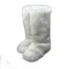 Botas femininas de pele joelho alto botas longas 2023 inverno mulheres fofo peludo falso pele de raposa botas de neve feminino rosa branco preto algodão botas de esqui j230919