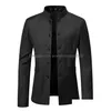 Costumes pour hommes Blazers Hommes Printemps Automne Manteau Couleur Unie Cardigan Col Montant À Manches Longues Slim Veste À Boutonnage Simple Drop Deliver Dhrah