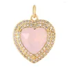 Charms Jewelled Heart Zircon For Jewelry Making Supplies Boho Gold Color Dijes Diy Earrings Necklace Fashion