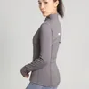 LL Womens Yoga Outfit Fitnesskleding Trainer Sportkleding Buitenjassen Outdoor Casual Volwassen Dunne Sweatshirts Hardloopoefening Tops met lange mouwen