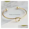 Fashion Alloy Tie Knot Women Bracelet Bangles 9 Color Simple Twist Cuff Open Adjustable Bangle For Jewelry Drop Delivery Dhg7W