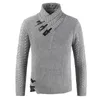 Männer Pullover Herbst und Winter Modische Drei Korn Leder Knopf Hoher Kragen Verdickte Langarm Warme Pullover Sweate 230918