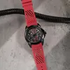 Relógios de pulso de luxo homens preto vermelho esportes relógio silicone pulseira de borracha reloj masculino quartzo relógio de pulso designer homem luminoso mãos relógio