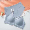 Bras Sets Bras Sets Bras Sets Roseheart For Women Pink Blue One-Piece Bra Seamless Bralette Cotton Panties Push Up Underwear Wireless Lingerie Set A B Z230710 L230919