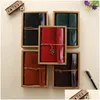 Notepads Wholesale Vintage Travel Diary Notebook Kraft Papers Writing Journal Pu Leather Spiral Pirate Notepad School Student Classica Dhcfi