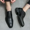 Dress Shoes Men Business Skórzanie dla męskich wygodne spiczaste buty społeczne męskie sportowe obuwie Oxford