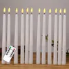 Pacote de velas de 12 amarelo piscando remoto LED plástico flameless taper bougie led para decoração de festa de jantar 230919