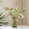 Dekorativa blommor hem restaurang brud elegant diy falska anthurium silke växter konstgjorda calla liljor