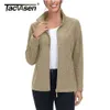 Women's Jackets TACVASEN Spring/Autumn Lightweight Fleece Jackets Womens Sports Warm Sweatshirts Thermal Casual Turtleneck Sweater Coats Tops 230919