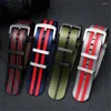 Titta på band 20mm 22mm Nylon Canvas Band Men Sport Waterproof Wrist Strap Armband Accessories Militär säkerhetsbälte