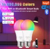 Ampoule LED E27 RGB 9W 15W, Bluetooth, Tuya, lampe d'éclairage intelligente, changement de couleur, variable, maison, hôtel, Bar, chambre à coucher, décor AC110-220V