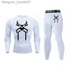 Kvinnors termiska underkläder Herrarna som kör Sports Suit MMA Rashgard Manlig snabb torkning av sportkläder Kompressionskläder Fitness Training Kit Thermal Underwear L230918