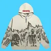 Men's Hoodies Sweatshirts Y2K Emo Men Streetwear Vintage Skull Hoodie Zip Up Hoodies Grunge Oversized Sweatshirt Gothic Harajuku Alt Halloween Clothes 230918