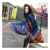 150X200Cm Large Size Women Scarf Fashion Print Beach Towel Spring Summer Chiffon Pashmina Scarves Sunshade Shawl Ship Drop Delivery Dhwvn