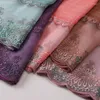 Vêtements ethniques 10pcs / lot dentelle brodée bling hijab couture épissage paillettes écharpe châles islamiques enveloppes luxe fleur foulard