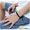 Stainless Steel Couple Bracelet Rose Gold/Black Color Charm Love Bangle Titanium Hand Rope Sier Fashion For Women Drop Delivery Dhgfy