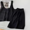 Camicette da donna Camicie Magliette da donna Tuta sportiva in due pezzi da donna Tinta unita Gilet ampio senza maniche Pantaloncini a vita alta possono essere indossati fuori casa L230919