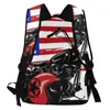 バックパック2023WomenショルダーバッグオートバイAmerican Flag Fashion School for Teenage Girl Backpacks Travel