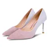 Модельные туфли Stunning2023, высокие каблуки с блестками и градиентом, на шпильке, с острым носком, золотисто-розовые, свадебные, с кристаллами, для банкета, одиночные женские туфли