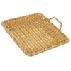 Plates Decor Tabletop Sundries Organizer Round Bread Basket Woven For Storage Plastic Kitchen Serving Holder Desktop