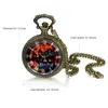 Orologi da tasca Vintage Bronzo Squisito Tema Halloween Collana con ciondolo Orologio al quarzo Orologio regalo per Mlae Kids Relogio Saati