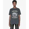 Bings Vintage Motorcykel T Shirt Letter Print Washed T-shirt Los Angeles Aninee Black Grey Cotton Women Kort ärm Tee259N