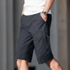 Shorts masculinos carga masculina com bolsos plus size 6xl ajuste relaxado caminhadas ao ar livre trabalho cor sólida cintura elástica calças