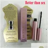 Mascara Visage Cosmétique Couleur Noire Plus de Volume 8Ml Rose Tube En Aluminium Masacara Élongation Étanche Cring Cring Maquillage Longue Durée Hig Dhhsj