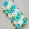 Decorative Flowers 1pcs Simulation Rose Silk Flower Wall Wedding Decoration Road Lead Artificial Stand Platform Wreath