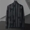 Sweaters para hombres 2023 Autumn High End Brand Exquisito Impresión de letras Sweater Cardigan Fashion Stripe Burnited Warmed Cathin