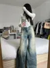 Jeans da donna Y2K Grunge Distressed Baggy Women Gyaru Vintage anni '90 Streetwear Flare Denim Pants Pantaloni estetica retrò americana