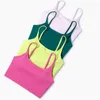 Abbigliamento da yoga Reggiseni sportivi da palestra di fascia alta Abbigliamento da allenamento per donna Donna Sensazione nuda Esercizio Danza Fitness Crop Top con reggiseno incorporato Top