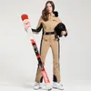 Skiing Suits Onepiece Ski Suit Women Thickening Snowboard Female Overalls Winter Windproof Waterproof Breathable Clothing 230918