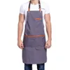 2020 nouvelle toile coton cuisine unisexe tablier de cuisine pour femme hommes chef en cuir serveur café boutique barbecue coiffeur uniforme bavoir F1214270q