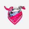 Scarves 53CM Twill Silk Scarf Woman Horse Printed Square Wraps Bandana Small Hijab Foulards Muslim Headscarf231u