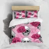 Bedding sets Pink Rose Skull Three Piece Set Fashion Article Children or Adults for Beds Quilt Covers Pillowcases 230919