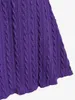 Pulls pour femmes Rosegal Plus Taille Pulls Twinset Purple Capuchon Shrup Top et sans manches Câble Jumper Pull Deux pièces