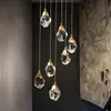 2023 Nouveau plafond acrylique k9 lustre moderne LED pendentif en cristal lumières pour salle à manger luminaires cuisine décor plafonnier lustres