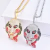 Men's Electric Saw Scarify Mask Doll Pendant Mouth Moverble Top Matching Version Hip Hop Trendy Necklace
