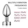 섹스 장난감 마사지 엉덩이 금속 여성 진동기 원격 제어 진동 7 모드 남성용 전립선 플러그 남자 항문
