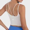 Canotta da yoga da donna con busto imbottito, spalline sottili sexy, bella schiena, alta elasticità, reggiseni sportivi fitness aderenti, nuovo design a coste 2.0