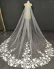 Voiles de mariée cathédrale voile de mariage avec dentelle 3D fleur peigne unique ivoire pour accessoires de mariée