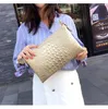 Evening Bags Luxurious White/Gold Envelope Bag 2023 Pattern Leather Genuine Messenger Women Purses And Handbag Designer