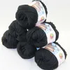 LOT of 6 BallsX50g Special Thick Worsted 100% Cotton Knitting Yarn Black 2215274N
