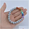 Mise à jour perlée 8 mm Bracelet en pierre à facettes Strand Yoga 7 Chakra Pierre précieuse Oeil de tigre Agate rouge Améthyste Perles de cristal d'énergie Bracelets Dro Dhglz