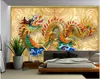 Bakgrundsbilder 3D -tapeter för väggar lyxiga gyllene drake präglade anpassade väggmålning heminredning po klistermärke sovrum på väggen
